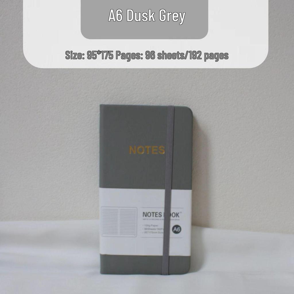 B6 Soft Leather Notebook with Thickened Inner Pages and Binding Strap, Portable Diary