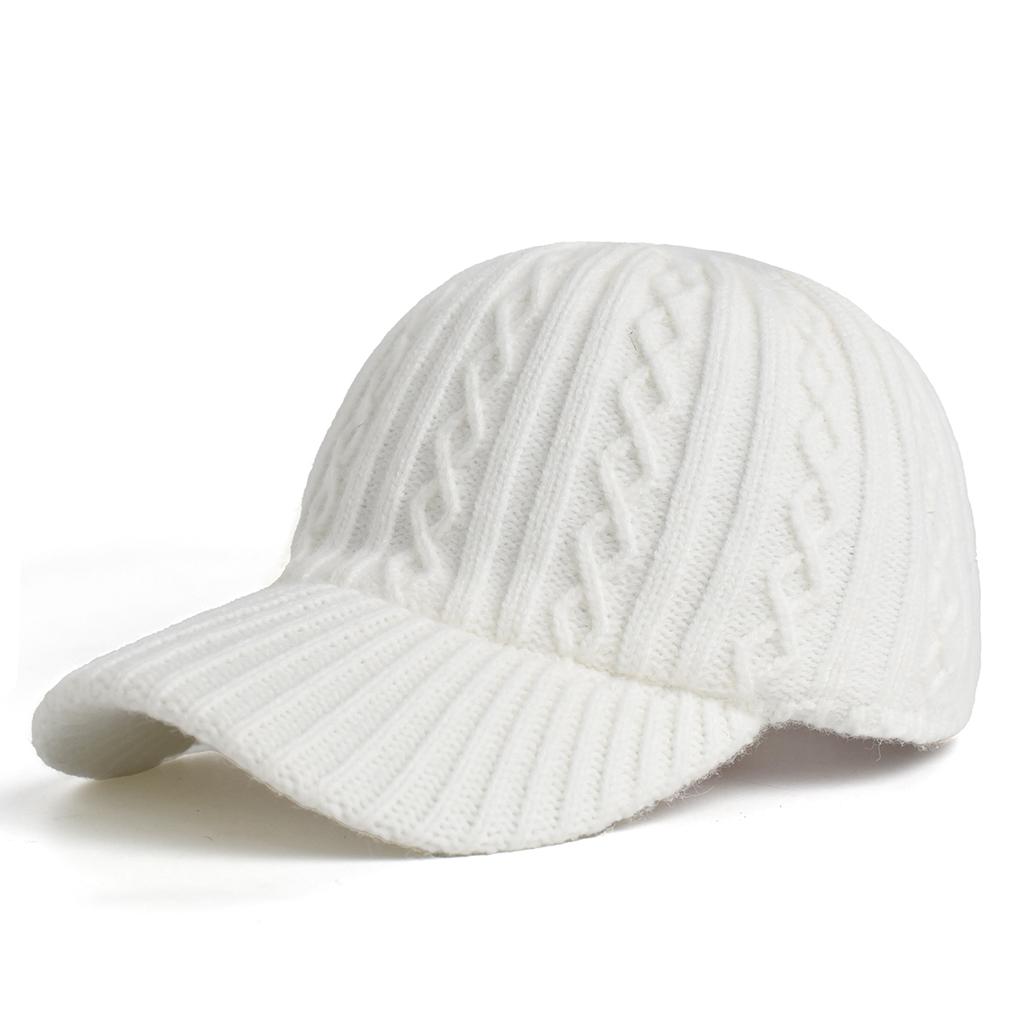 Trendy Knitted Baseball Cap For Men And Women  Autumn/Winter Fashion Peaked Hat, Versatile And Warm