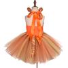 Tiger Tutu Dress Animals Cosplay Costume Headband Tutu Skirt Tail Bow Set Accessories Kids Children Girl Party Dress Up