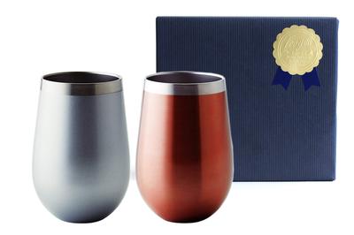 Maebata Tumbler Thermo Round Tumbler Pair Silver Bronze Vacuum Insulated Double Structure Stainless Steel Luxe 350ml Premier Aoyama 51431 &