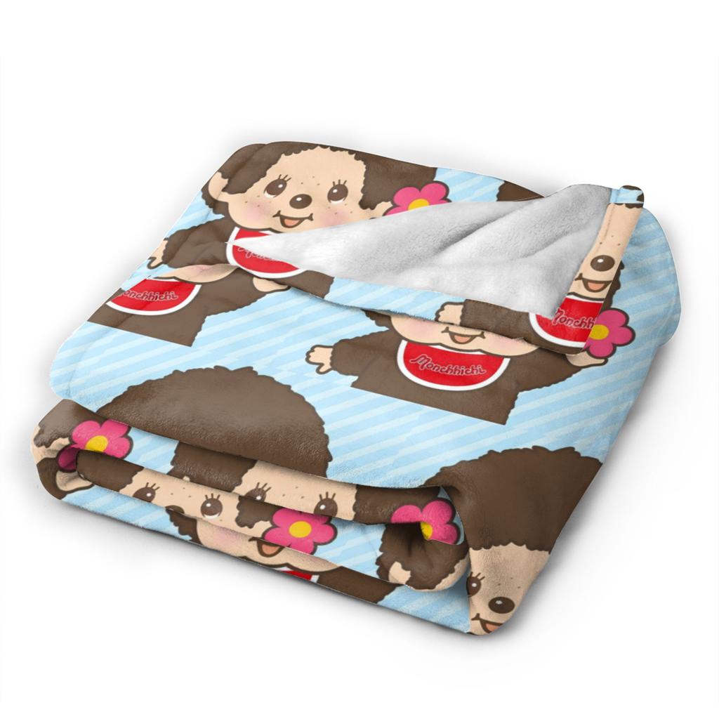 Süße Monchichis Decke Qualität Weich Warm Überwurfdecke Herbst Kinder Heimdeko Neuheit Bettüberwurf