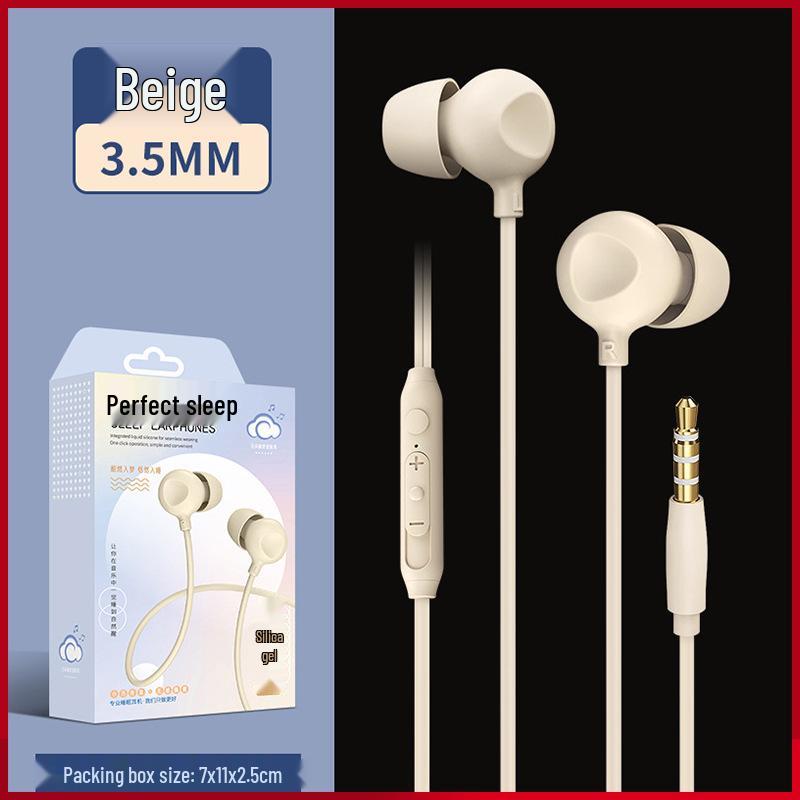 Type-C Noise-Cancelling In-Ear Sleep Headphones with Mic, 3.5MM Silicone Soundproof Design for Side Sleepers