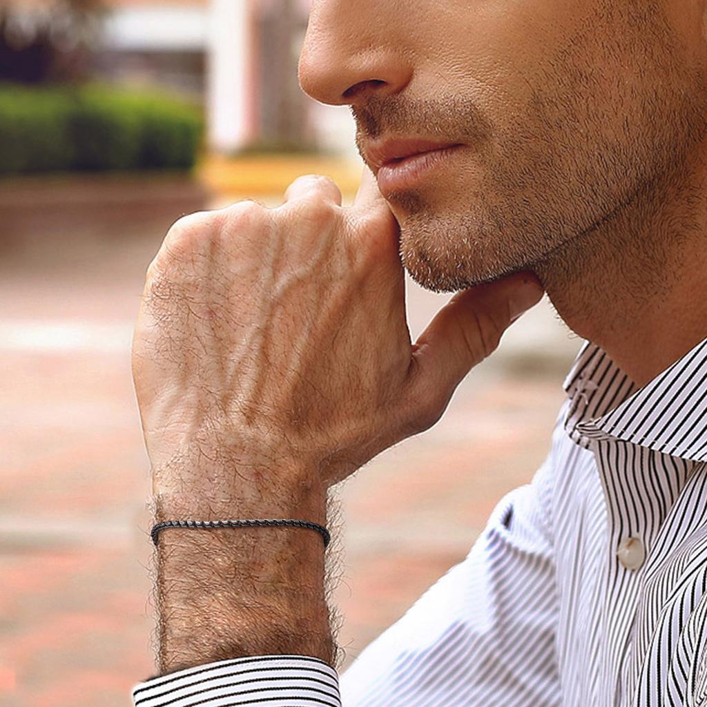 Vnox Slim 2.5mm Snake Links Bracelets for Men Teens Boys,Adjustable Stainless Steel Twisted Chain Bracelets,Simple Metal Jewelry