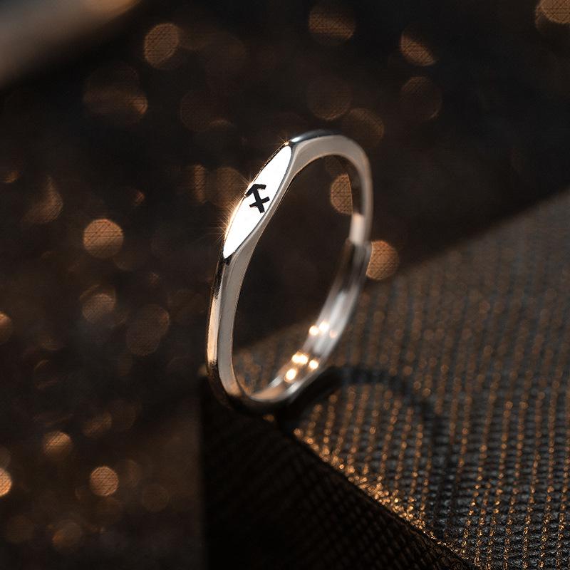 Bague Réglable en Argent S925 Arbre Banyan Constellation Scorpion pour Femme