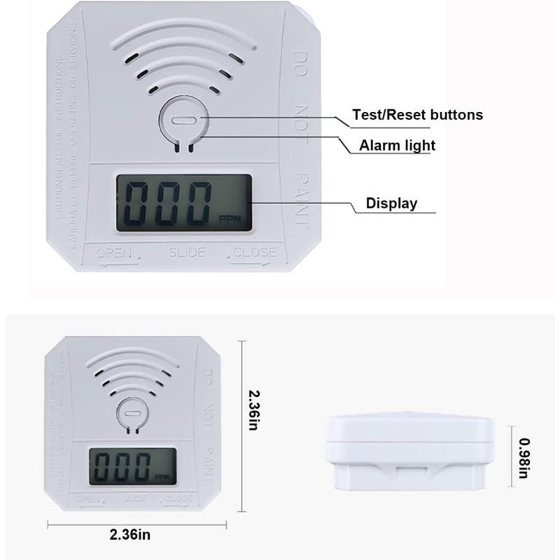 1pcs Carbon Monoxide Detector,CO Gas Monitor Alarm Detector,CO Sensor with LED Digital Display for Home,Depot,Battery Powered