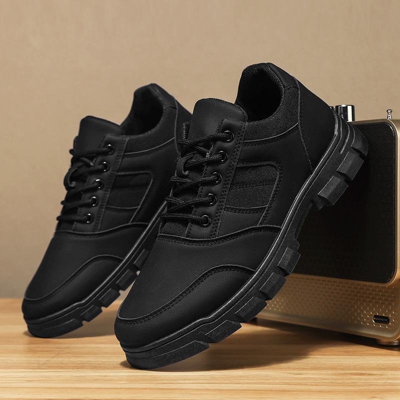 Herrenschuhe Herbst und Winter Herrenschuhe Schwarz Neue atmungsaktive Sportschuhe Arbeitsschutzschuhe Trendschuhe Lässig vielseitig Arbeitsschuhe