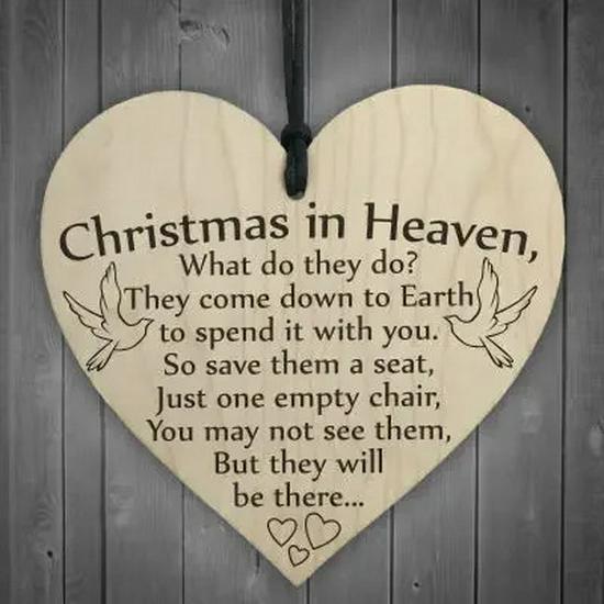 Christmas Wooden Heart Tree Ornament
