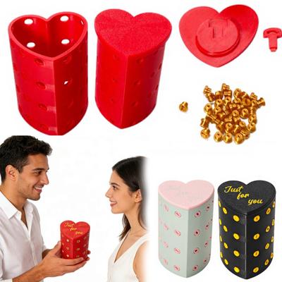 Annoying Gift Box with Screws 3D Printed Heart-shaped Present Box Hilarious Money Card Container Prank Gag Gift for Birthdays Anniversaries Parties