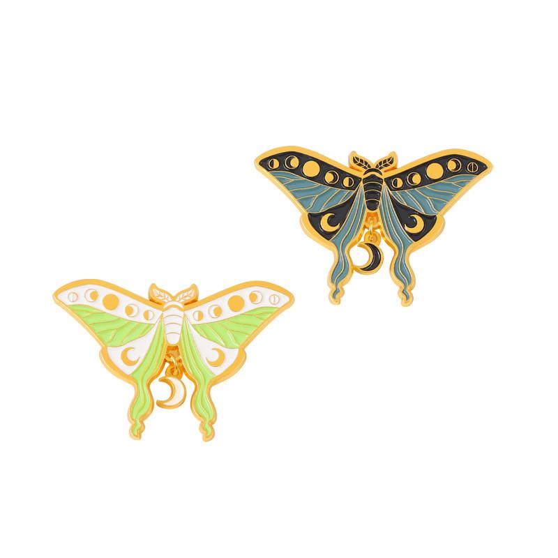 Unique Geometric Butterfly Insect Metal Badge Brooch For Stylish Accessories