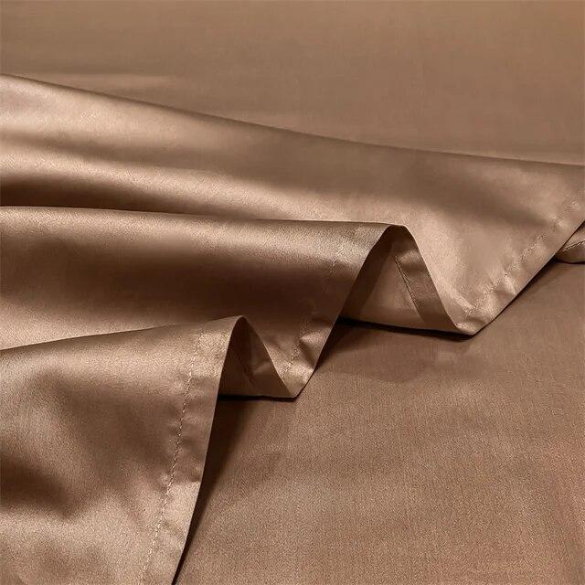 Hochwertiges Bettwäsche-Set, 100 % ägyptische Baumwolle, 400 TC, Bettlaken-Set, 4/6-teilig, Spannbetttuch, flaches Bettlaken mit Kissenbezug, Doppelbett, Queen-Size-Bett