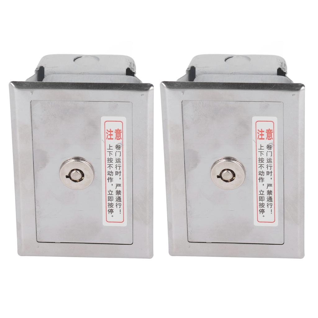 2Pcs Key Switch Box Stainless Steel Universal with Keys Accessory Set Kit for Door
