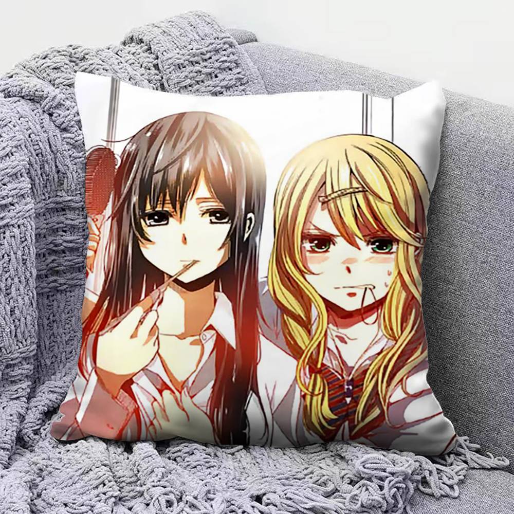 

Yuzu and Mei Citrus Anime Girl Home Sofa Cushion Covers and Aecorative Custom Pillow Covers 30x30 cm
