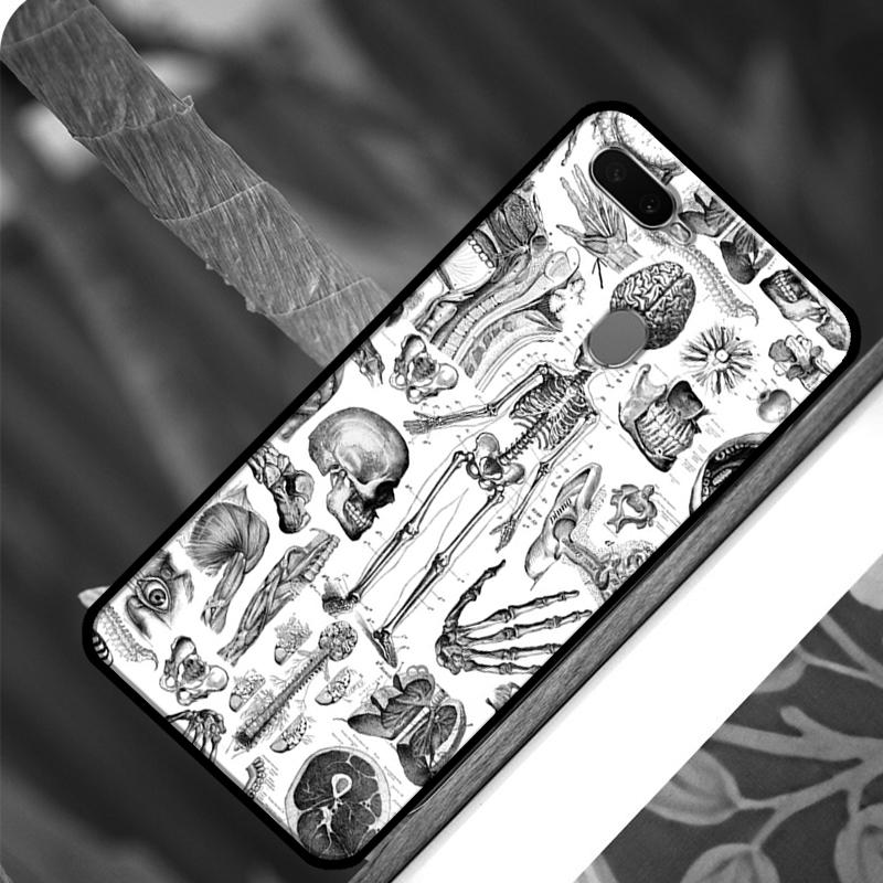 Etui na telefon z rentgenowską anatomią człowieka dla OPPO A15 A3S A5S A52 A72 A54 A74 A94 A83 A91 A93 A5 A9 A31 A53 A53S 2020