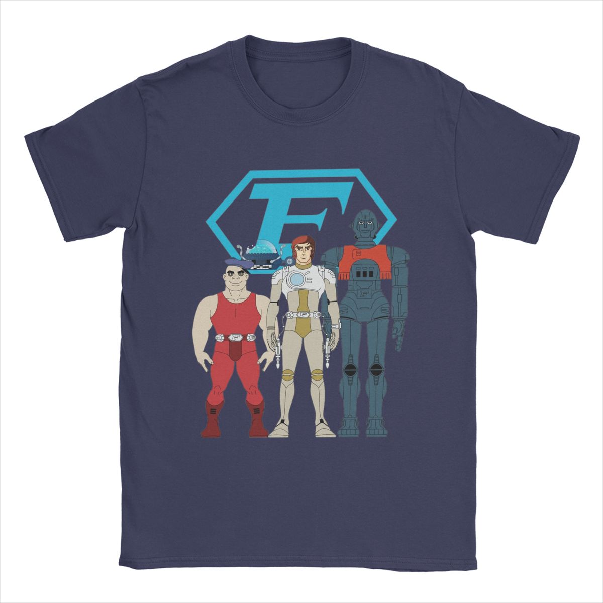 

Футболка Leisure Captain Future для мужчин с круглым воротом, хлопковые футболки с коротким рукавом, графические топы XXXXXL темно-синий