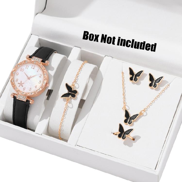 Jewelry and Butterfly Watch Set Trendy Alloy Jewelry Elegant Alloy Accessories Alloy Texture Perfect for Women Fashion