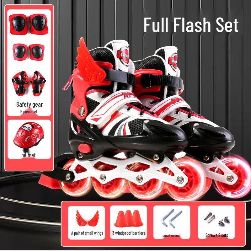 Kids' Inline & Ice Skates Set for Ages 3-15 - Beginner Rollerblades for Boys & Girls