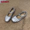 Fashion Fashion Pleated Women Mary Janes Flats Shoes Soft Female Round Toe Footwear Buckle Ladies Flats Shallow Shoes