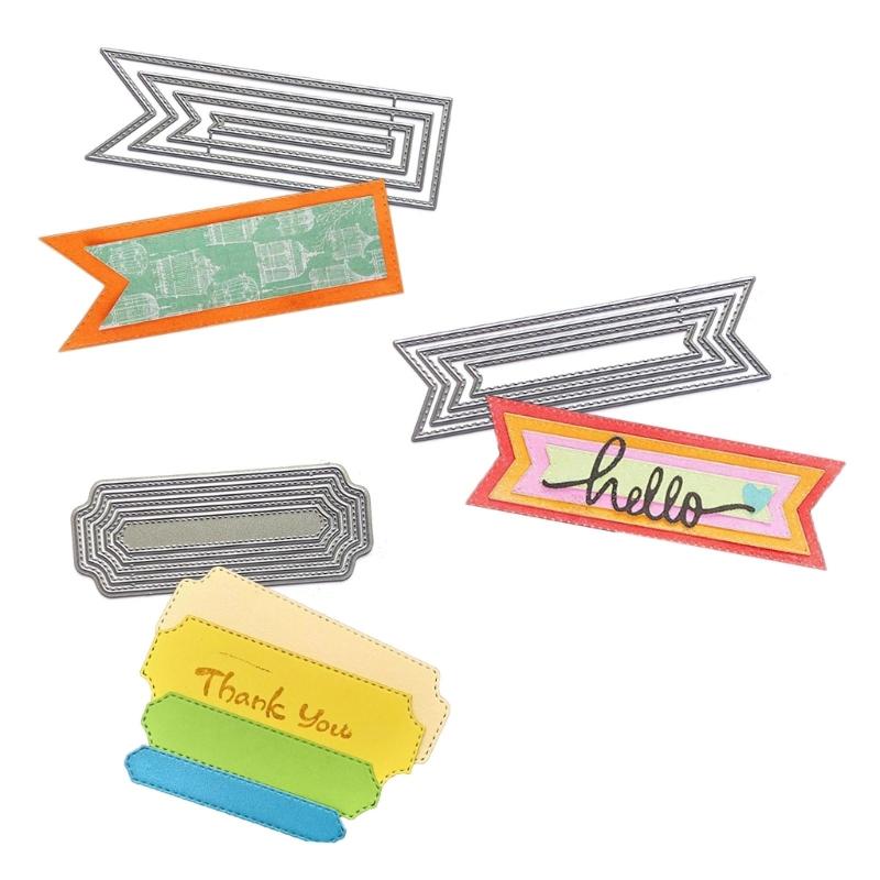 Metal Cutting Dies Label Frame Card Embossing DIY Photo Album Template Mold