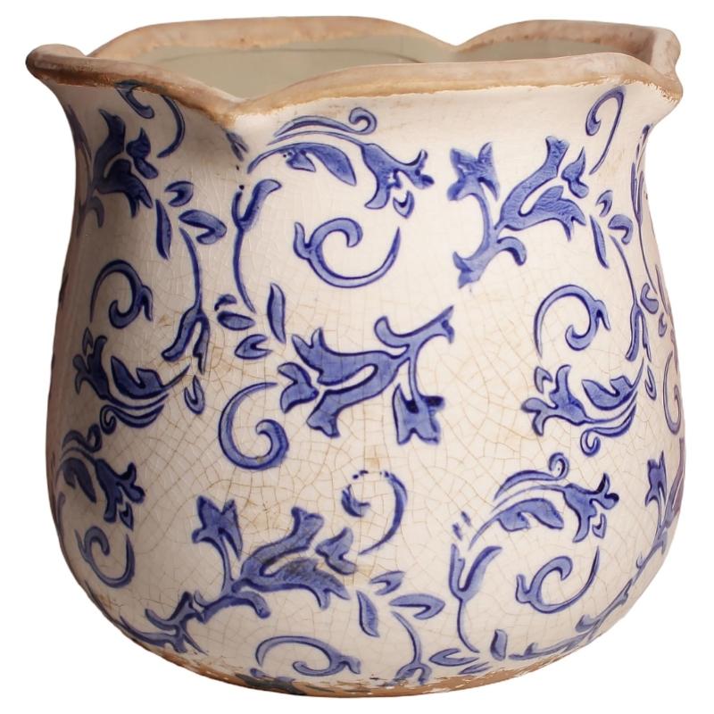 Ceramic Flowerpot Flower Plant Pots Balcony Courtyard Potted Plant Flowerpot with Drainage Hole Home Garden Tray