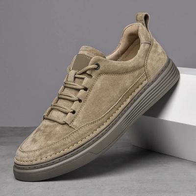 Trendy All-match Men's Casual Shoes Suede Leather Male Sneakers Classic Simple Oxford Shoes Versatile Formal Dress Footwear