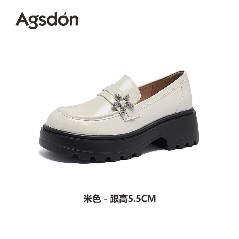 Augustine Loafers Women's 2025 New Spring and Autumn British College Style Retro Small White Leather Shoes Jk Single Shoes