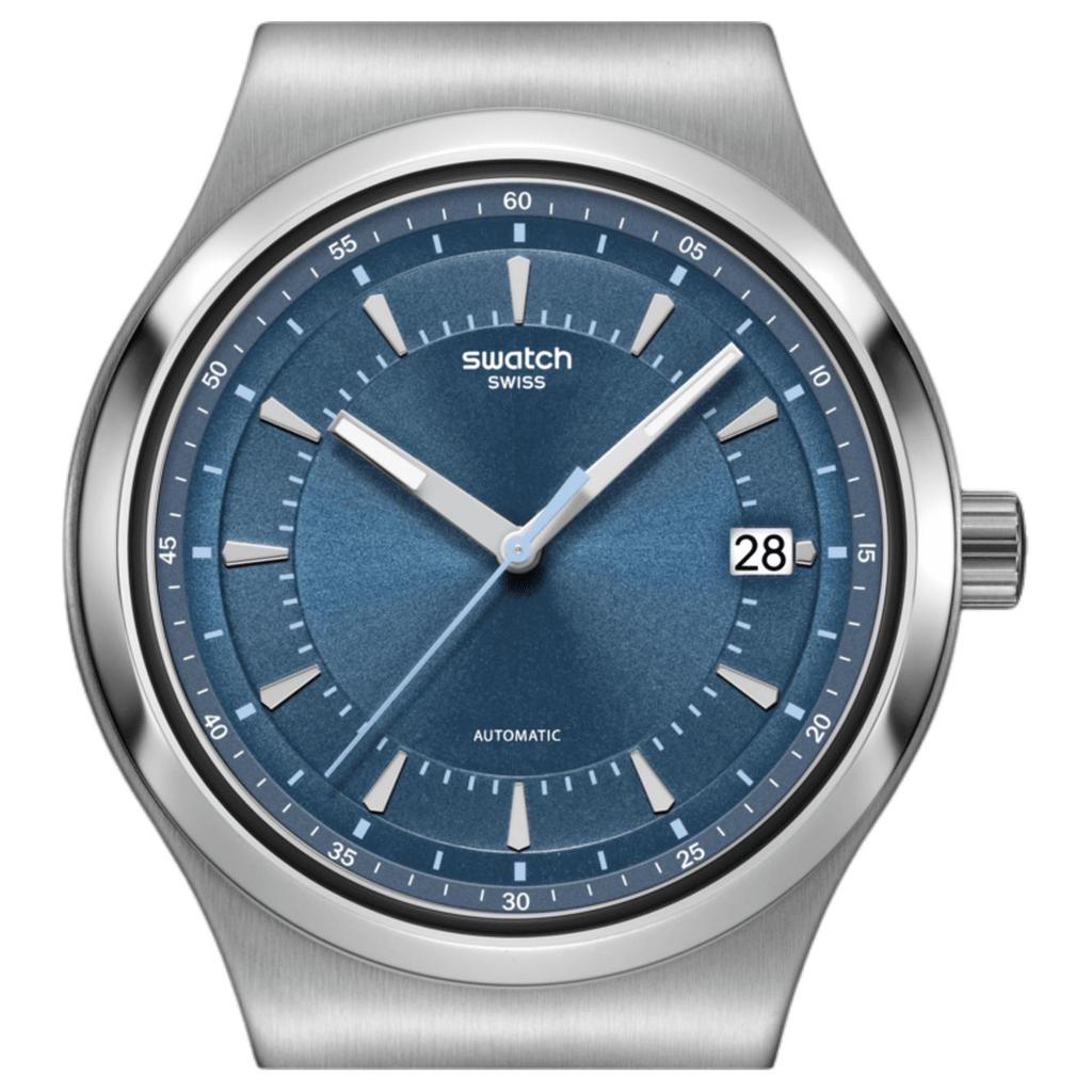 Swatch Essentials Automatic Mechanical Movement 30m Water Resistance Unisex Watch 42mm Blue Dial YIS435G