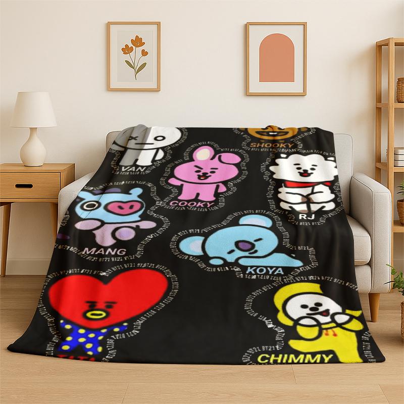 Kpop Stray Kids Music Star Flannel Blanket Soft Warm Throw Blanket for Bedroom Living Room Bed Travel Camping Picnic Gift