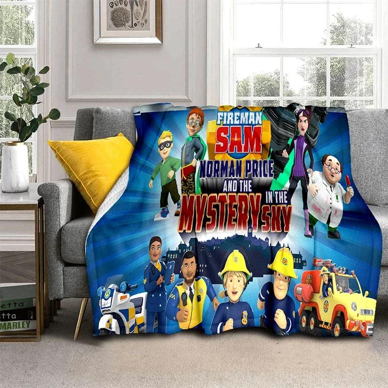Fireman Sam Throws Blankets Kids Super Soft Warm Cartoon Flannel Blanket for Travel Bedding Couch Sofa Bed Blanket For Gifts