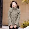 Mom cotton-padded short hooded thickened thermal cotton jacket middle-aged and elderly women's multi-color spot supply