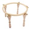 Desktop Embroidery Stand with 4 Legs Height Adjustment Wooden Frame Cross Stitch Hoop Holder for Home Use