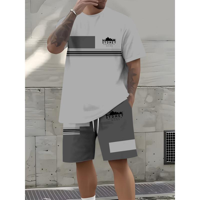 High-end sports men s casual short-sleeved suit S