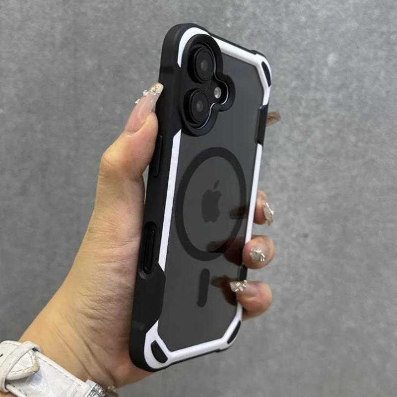 Hit Color Magnetic For Magesafe Wireless Charge Case For iPhone 17 Pro 16 13 14 12 15Pro Max Transparent Shockproof Bumper Cover