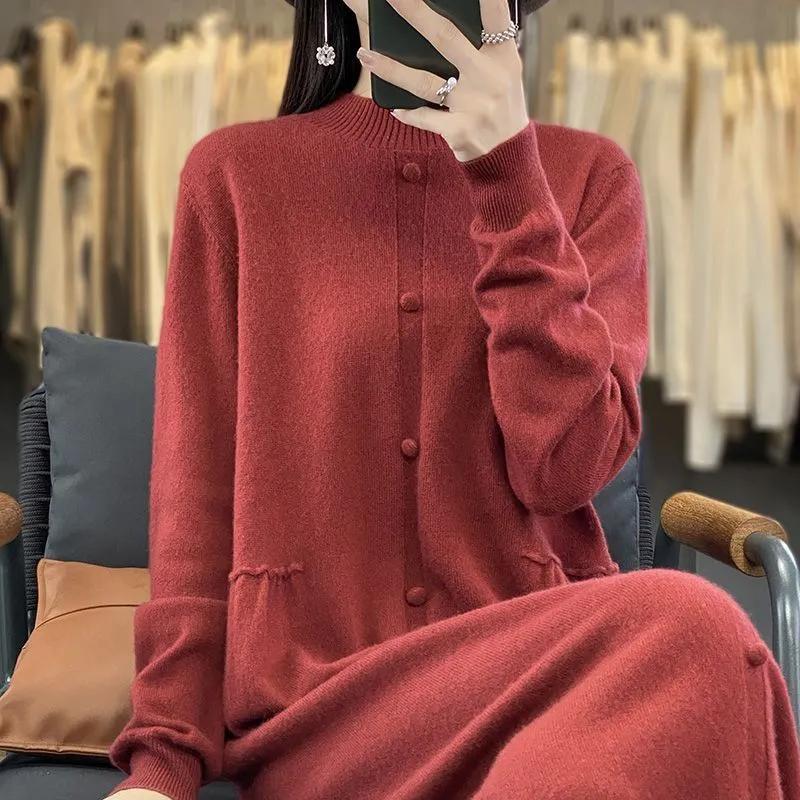Autumn and Winter Women's Knitted Dress Women's Cashmere Dress Soft and Warm