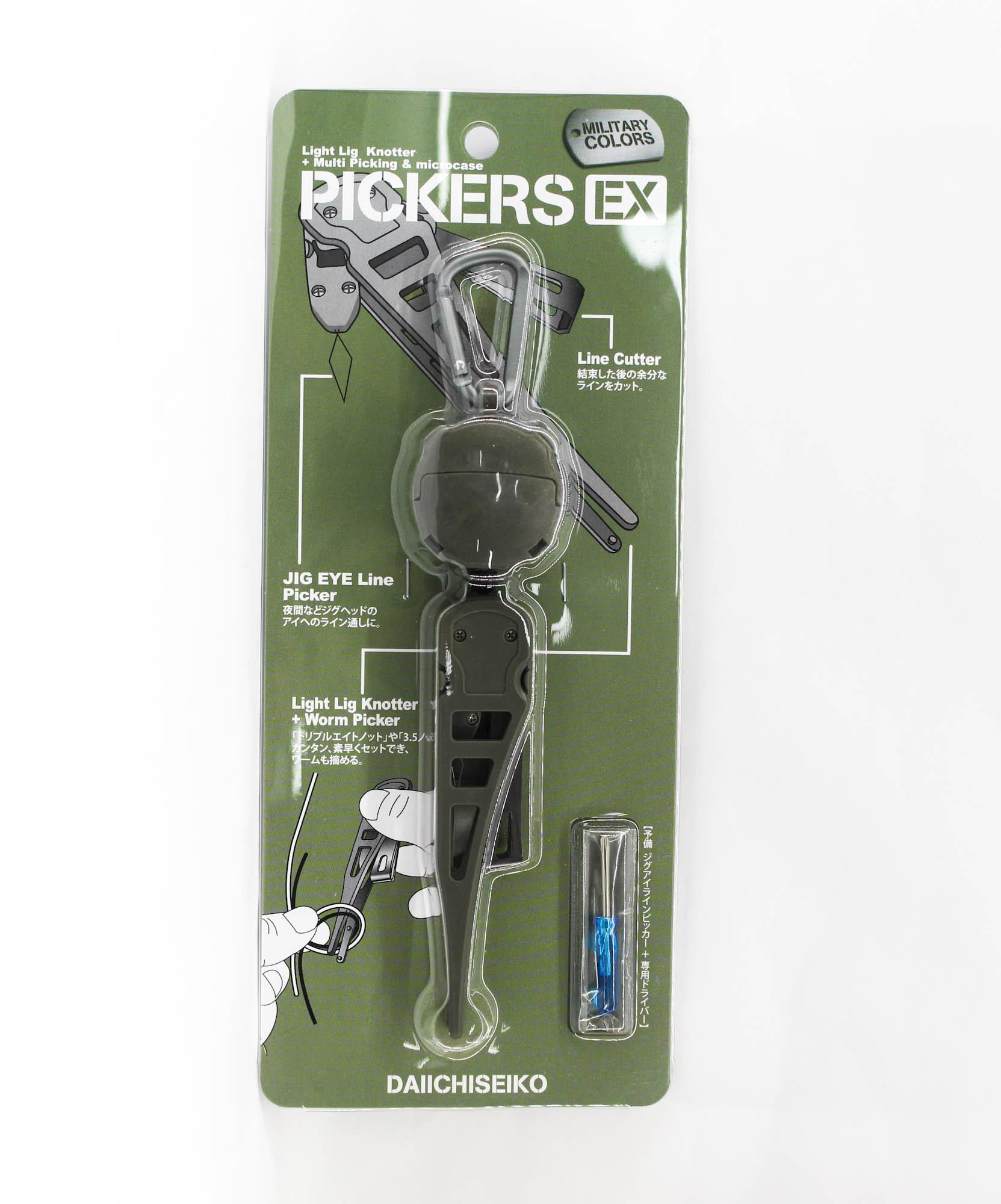 Daiichi #32161 Pickers EX Мультитул Pickers с микро-кейсом Зеленый (1615 г.)