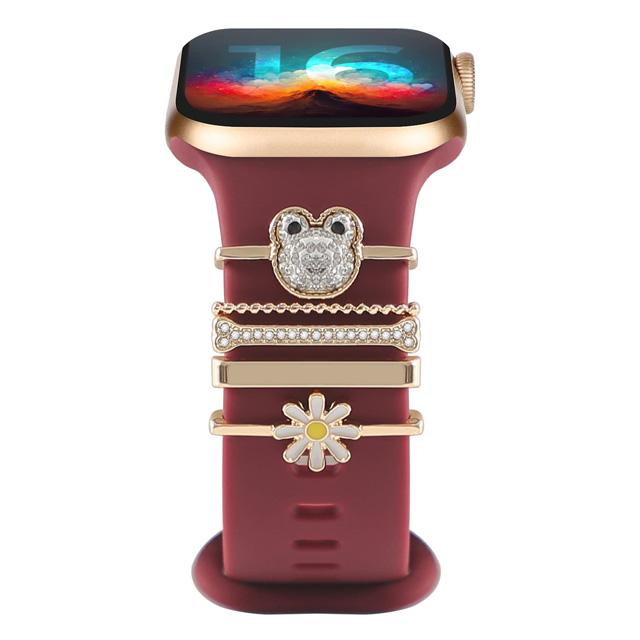 Decoration For Apple watch ultra 2 band 10 9 11 Diamond Jewelry Charms Accessories samsung/Huawei/amazfit strap 20/22mm Bracelet