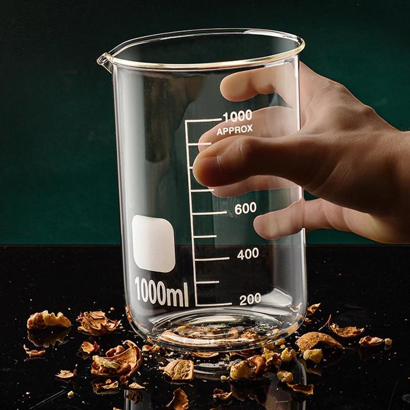 500/1000ml High Borosilicate Glass Measuring Cup With/Without Handle Heat-resistant Laboratory Beaker Kitchen Measuring Tools