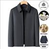 Mens Wool Blend Winter Jacket With Removable Goose Down Inner Liner Warm Business Casual Coat Middle-Aged Men