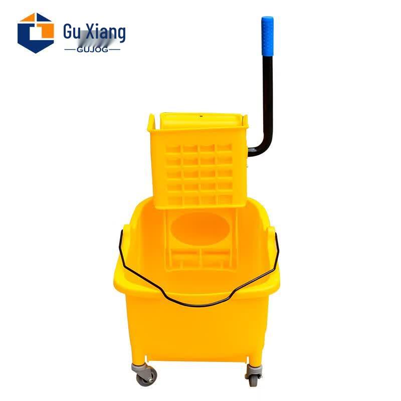 24L Single Bucket Mop Wringer Cleaning Cart