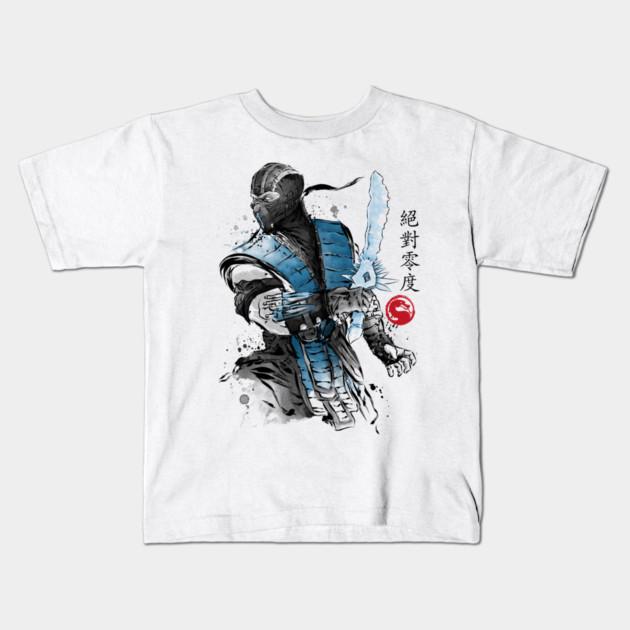 Boys Girls Soft Cotton Graphic Tees Ice Warrior Sumi-E T-shirt Breathable Daily School Wear Kids T-Shirts
