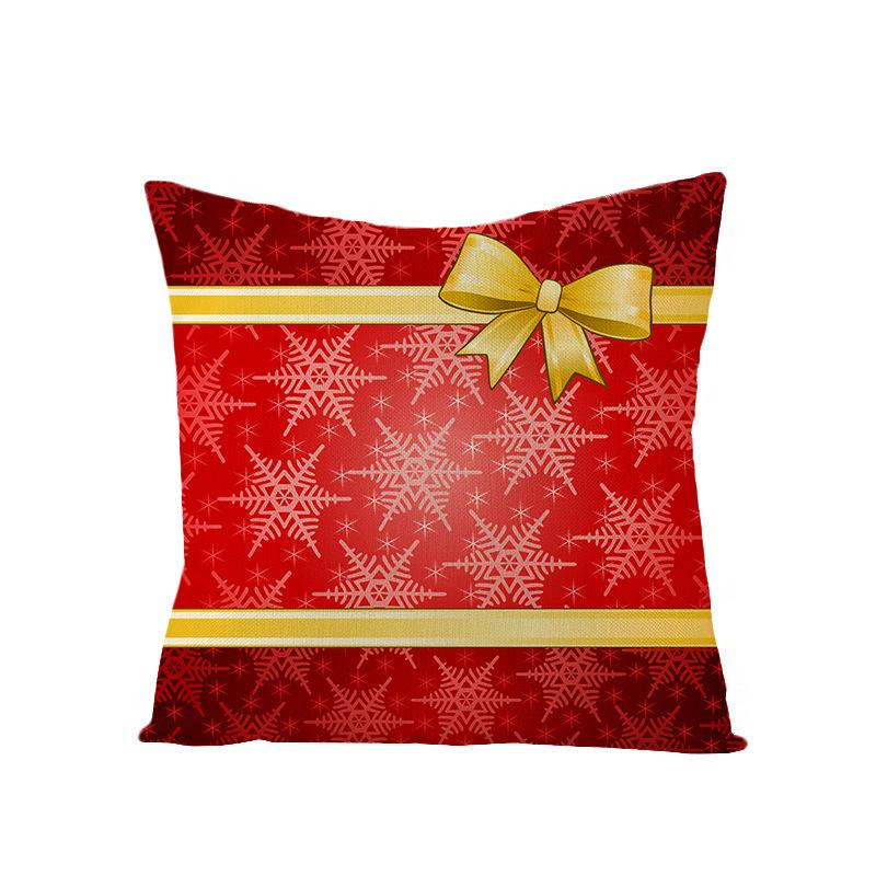 New Christmas Pillow Cover Printed Decorative Cushion Cover Home Sofa Cushion Linen Sofa Back