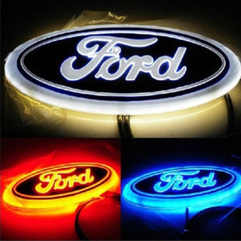 Modne Kolorowe 4d Samochodowe Led Światło Logo Samochodu Tylne Emblemat Odznaka Dla Forda Fox Mondeo