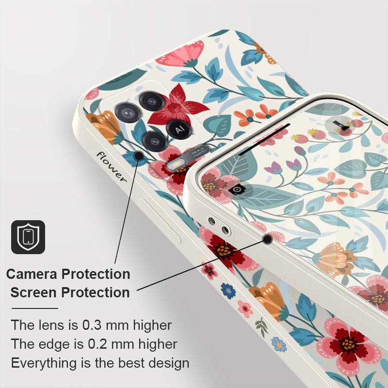 Stretching Flowers Phone Case For OPPO A54 A74 A57 A77 A78 A96 A76 A95 A94 A83 A53 A72 A52 A9 A5 A12 A31 2020 S 4G 5G Cover