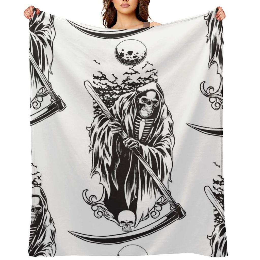 Grim Reaper Night Throw Blanket valentine gift ideas Sofa Soft Beds Softest Blankets