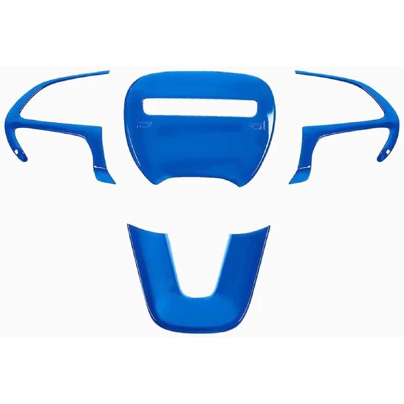 Fit for Dodge Challenger Charger 2015-2021 ABS Interior Steering Wheel Trim Cover Button Frame Sticker Decoration(Carbon)