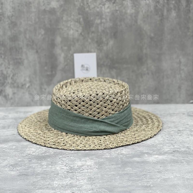 Internet Celebrities Ins French Concave Hat Female Seaweed Woven Straw Hat Travel Vacation Beach Shade British Top Hat