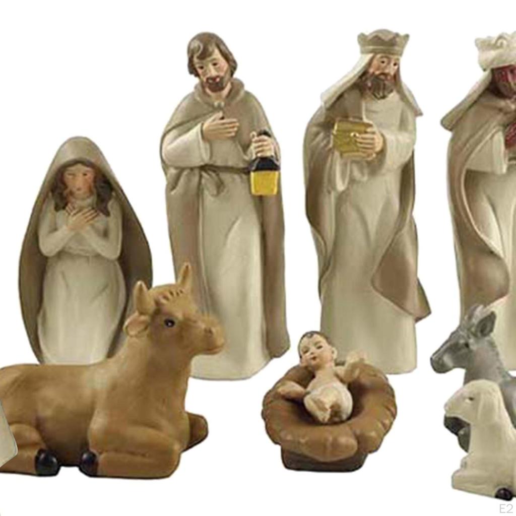 Nativity Set, Includes Holy Family, Three Kings, Sheep, Resin