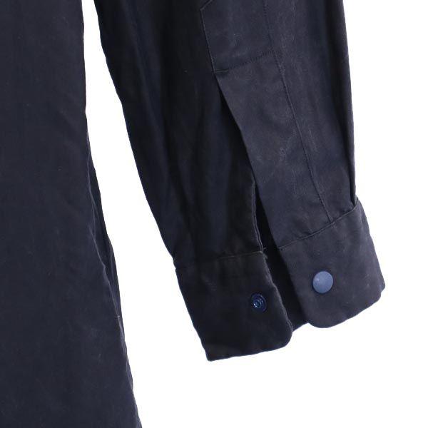 YAECA silk Long sleeve shirt one piece M Navy system Women Used