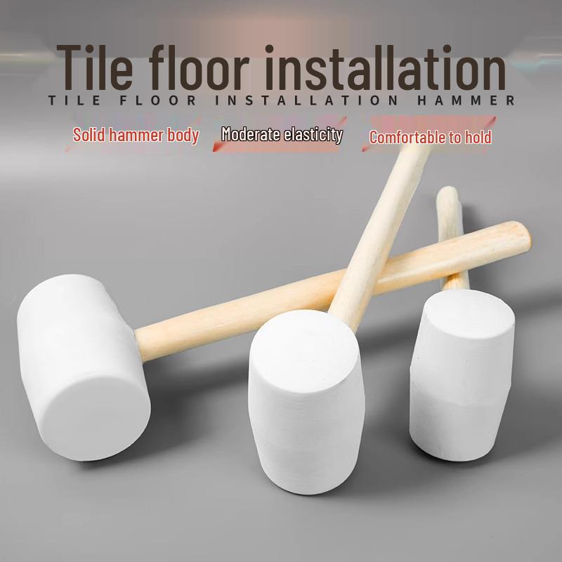 

Белый резиновый молоток, не оставляющий следов, с деревянной рукояткой – Бережный к плитке и стенам Small White Rubber Mallet