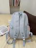 Women's Color Block College-Style Backpack with Ballet Ruffle Lace Design