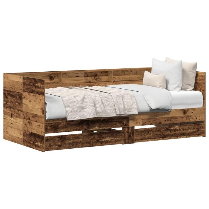 VidaXL Canapé avec tiroir Bois ancien Bois d'ingénierie 75 x 190 cm 3334005